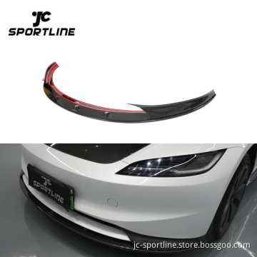 Carbon Fiber Front Bumper Splitter Lip for Tesla Model 3 (2023-2024) EV Auto Parts